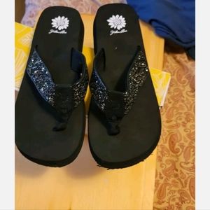 Womens Yellow Box Flip Flop Sandals